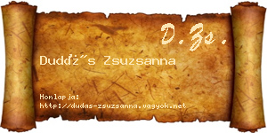Dudás Zsuzsanna névjegykártya